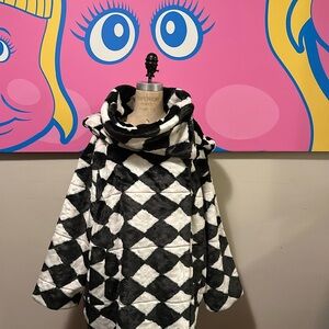 Ugg x Tachabalala Self black white faux fur coat